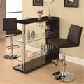 Coaster Coaster 100165 Bar Units and Bar Tables Rectangular Bar Unit with 2 Shelves and Wine Holder 100165